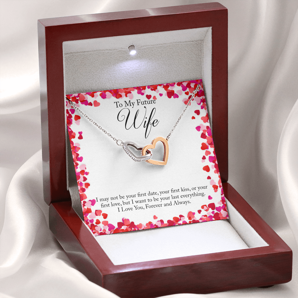 To My Future Wife Forever and Always Interlocking Hearts Necklace