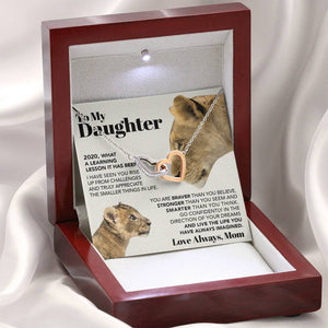 Interlocking Hearts Necklace- To My Daughter - Stronger Than You Seem - Necklace