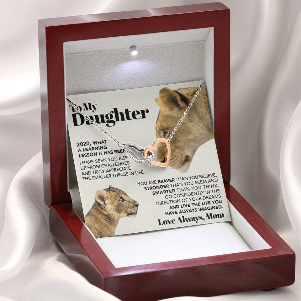 Interlocking Hearts Necklace- To My Daughter - Stronger Than You Seem - Necklace