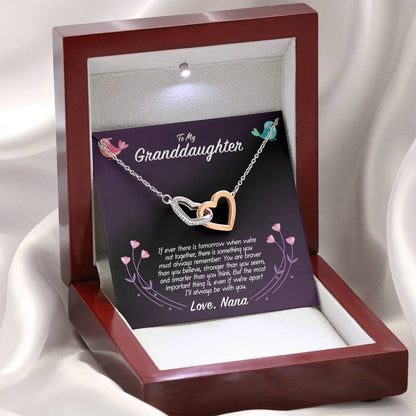 To My Granddaughter Love Nana Interlocking Hearts Necklace