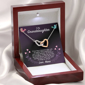 To My Granddaughter Love Nana Interlocking Hearts Necklace
