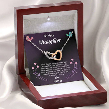 To My Daughter Love Mom Interlocking Hearts Necklace