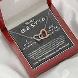 Interlocking Hearts Necklace- To My Bestie - Heart to Heart - Interlocked Heart Necklace