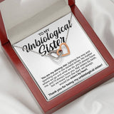 Pamaheart- Interlocking Hearts Necklace- To My Unbiological Sister - You Are My Shining Star- Interlocking Heart Necklace