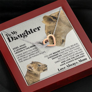 Interlocking Hearts Necklace- To My Daughter - Stronger Than You Seem - Necklace
