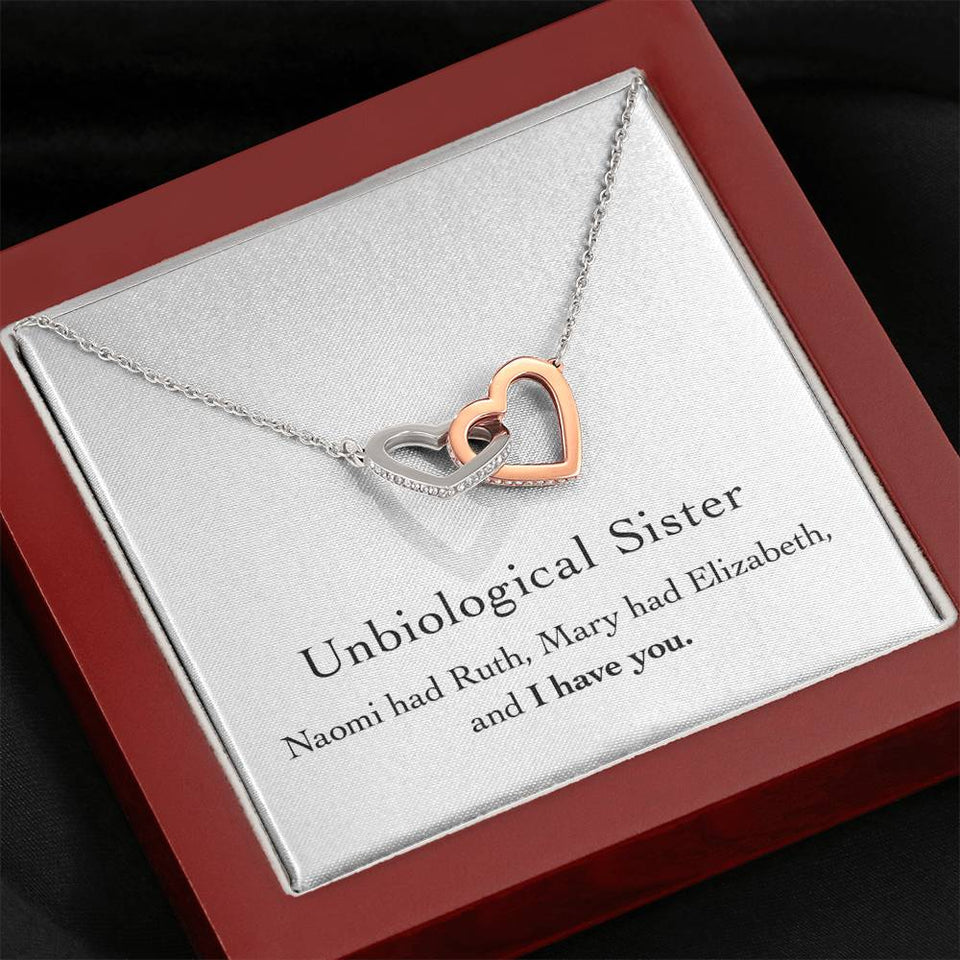 Unbiological Sister - Naomi Had Ruth - Interlocking Necklace, Interlocking Hearts Necklace