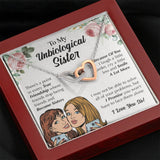 Interlocking Hearts Necklace- To My Unbiological Sister - Love You Sis
