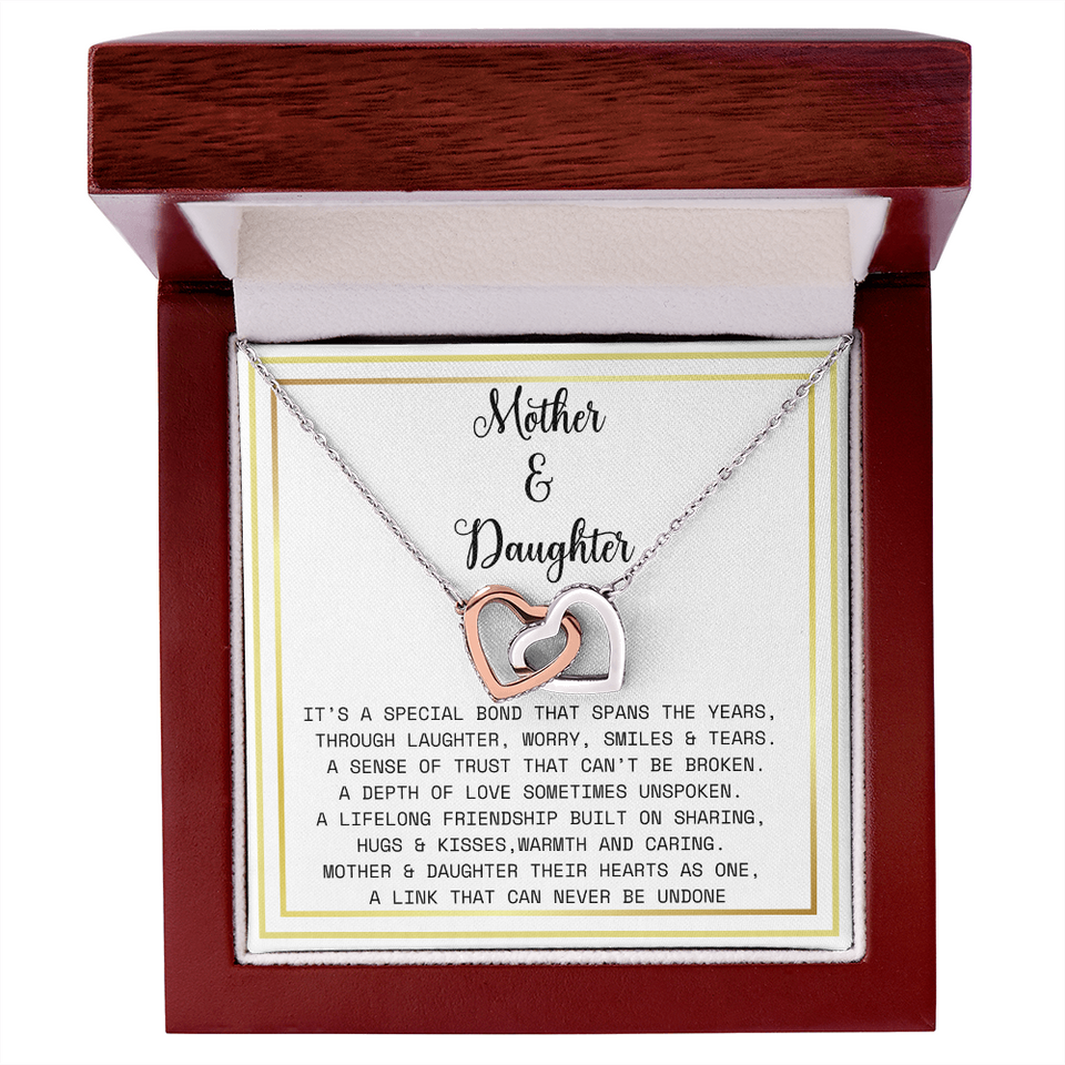 Interlocking Hearts Necklace- Mother Daughter gift