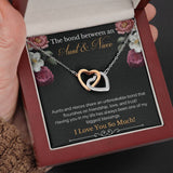 The Bond Between An Aunt & Niece - Aunts And Nieces Share An Unbreakable Bond - Interlocking Hearts Necklace