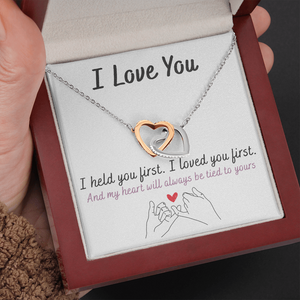Mother And Daughter | I Love You | Interlocking Hearts Necklace