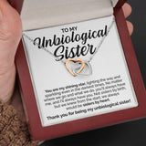 Pamaheart- Interlocking Hearts Necklace- To My Unbiological Sister - You Are My Shining Star- Interlocking Heart Necklace