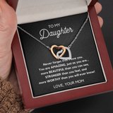 Interlocking Hearts Necklace-To my daughter
