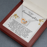 To My Granddaughter - I Hugged This Little Pendant - Interlocking Hearts Necklace