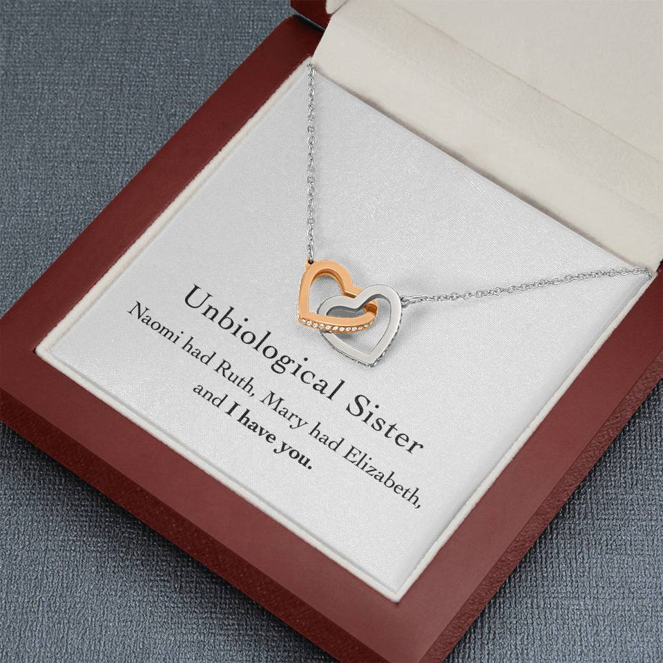 Unbiological Sister - Naomi Had Ruth - Interlocking Necklace, Interlocking Hearts Necklace