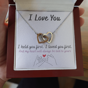 Mother And Daughter | I Love You | Interlocking Hearts Necklace