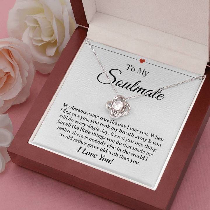 To My Soulmate Necklace Grow Old Together Forever Love Knot Necklace