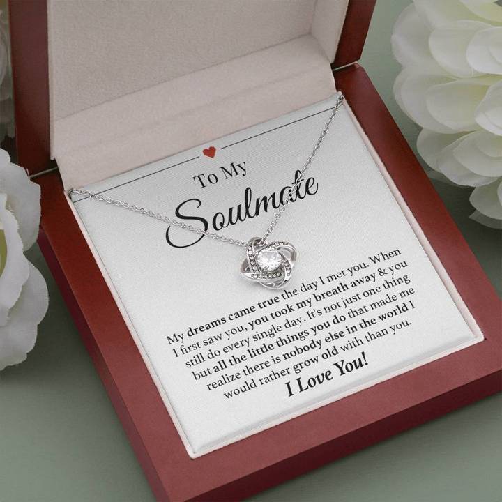 To My Soulmate Necklace Grow Old Together Forever Love Knot Necklace