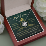 To My Queen Necklace - Anniversary Gift For Wife, Birthday Gift For Wife, You Are My Queen Forever Love Knot Necklace For Girlfriend