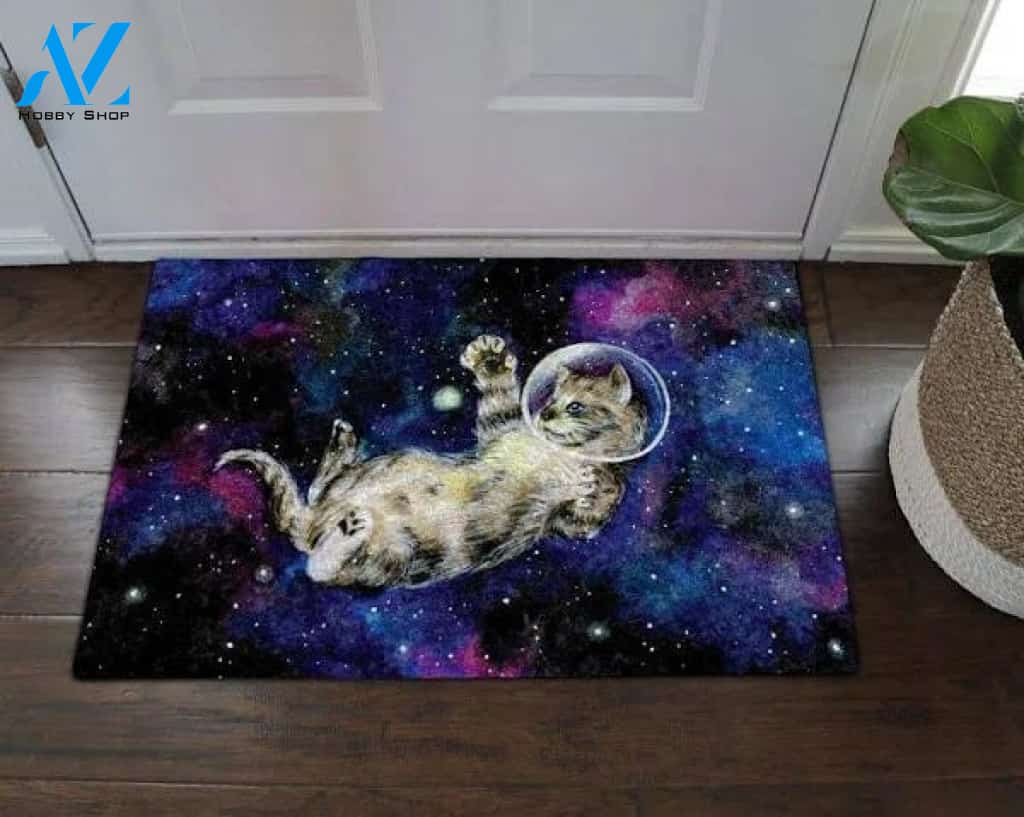 Astronaut Cat In Space Doormat Welcome Mat House Warming Gift Home Decor Funny Doormat Gift Idea