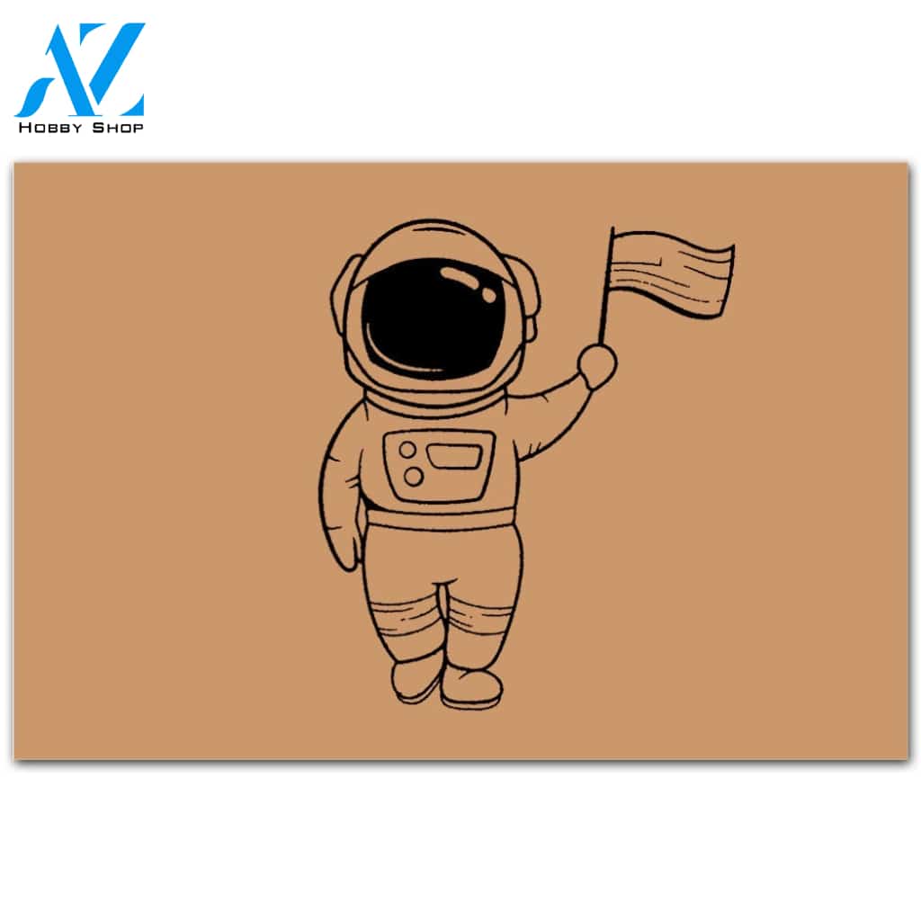 Astronaut Hold The Flag Doormat Welcome Mat House Warming Gift Home Decor Funny Doormat Gift Idea