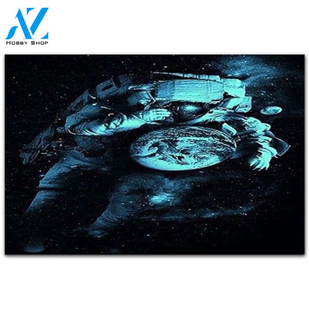 Astronaut Looking At Earth Drawing Door Mats Home Decor Gift Ideas Doormat Warm House Gift Welcome Mat Gift for Friend Family