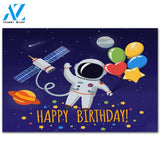Astronaut Outer Space Congratulation Happy Birthday Home Decor Floor Mat Area Rug Doormat Warm House Gift Welcome Mat Gift for Friend Family
