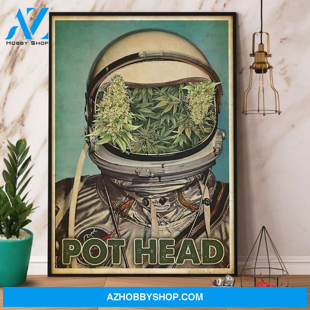 Astronaut Weed Pot Head Poster Canvas Wall Decor Visual Art