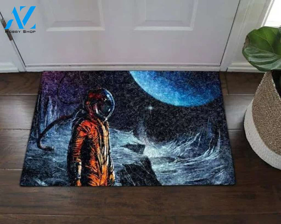 Astronaut With The Moon Doormat Welcome Mat House Warming Gift Home Decor Funny Doormat Gift Idea