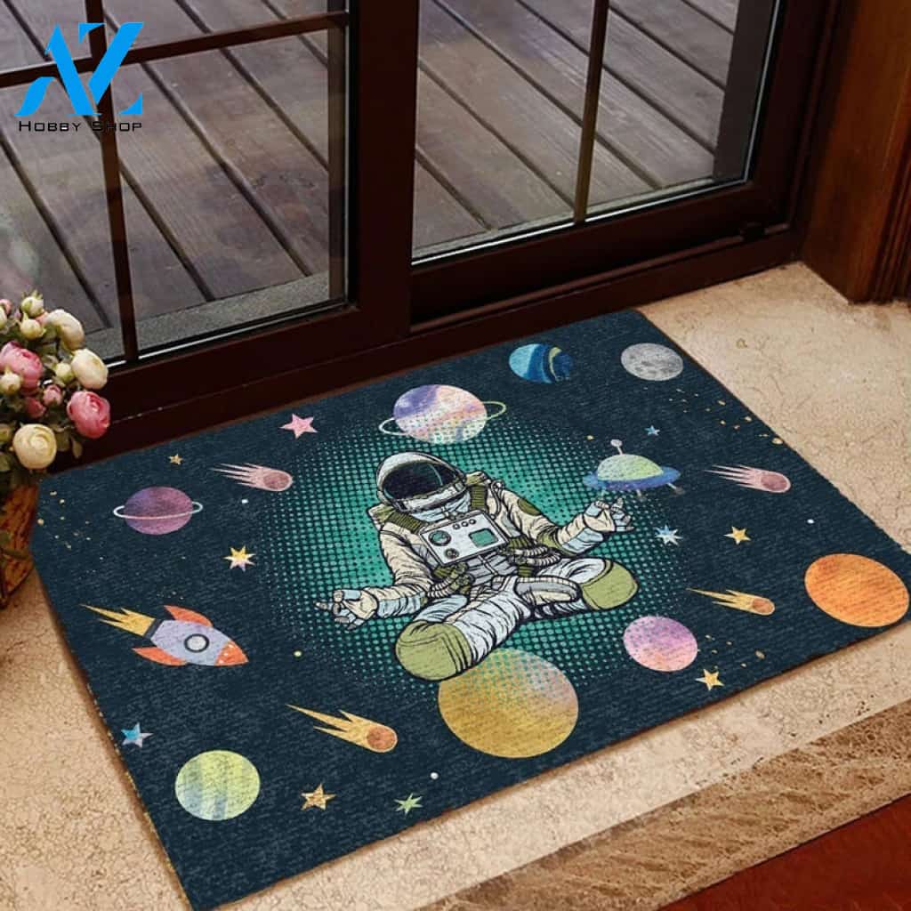 Astronaut Yoga Doormat Housewarming Gift Family Welcome Mat Gift for Friend Family