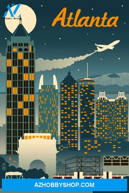Atlanta Georgia Retro Skyline