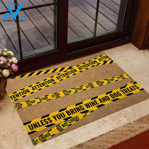 Attention - Dog Coir Pattern Print Doormat