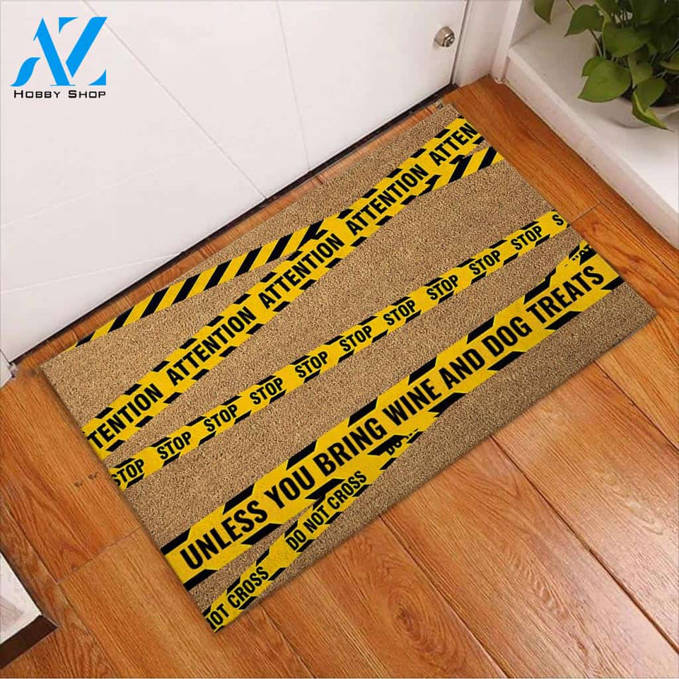 Attention - Dog Coir Pattern Print Doormat