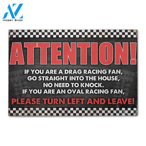 Attention Doormat For Drag Racing Fan