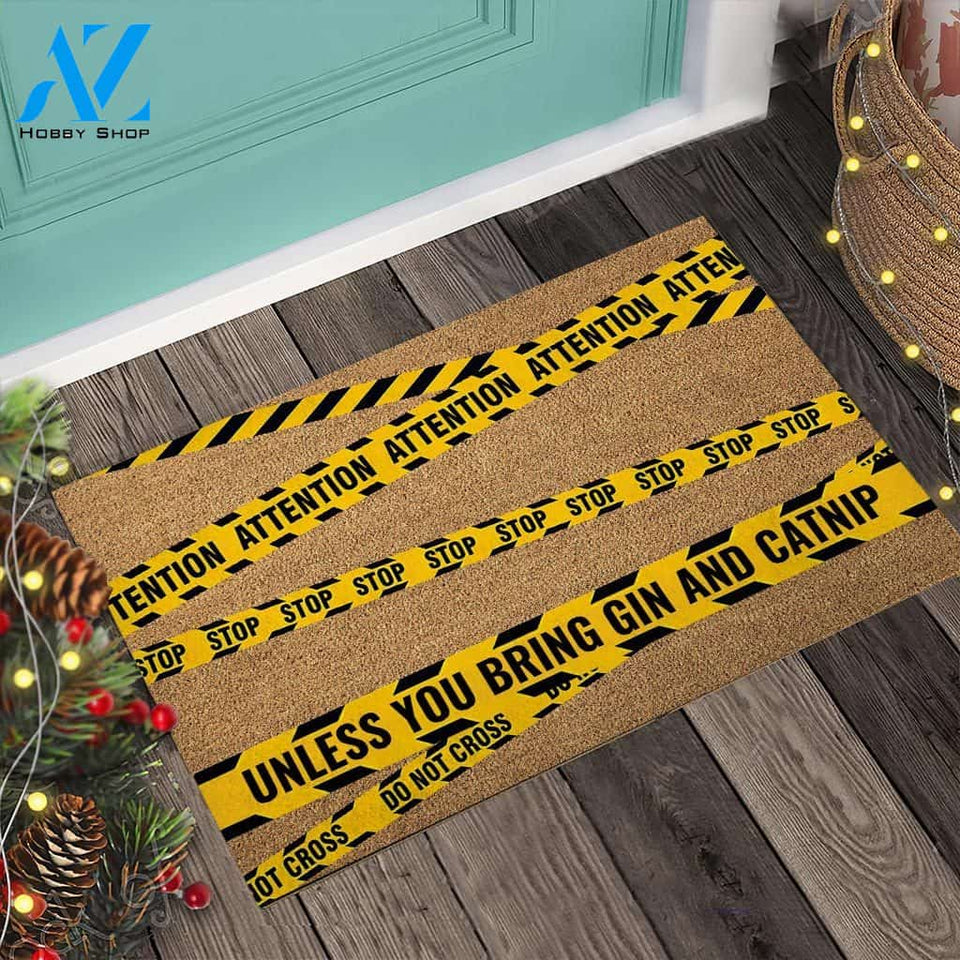 Attention - Gin Coir Pattern Print Doormat
