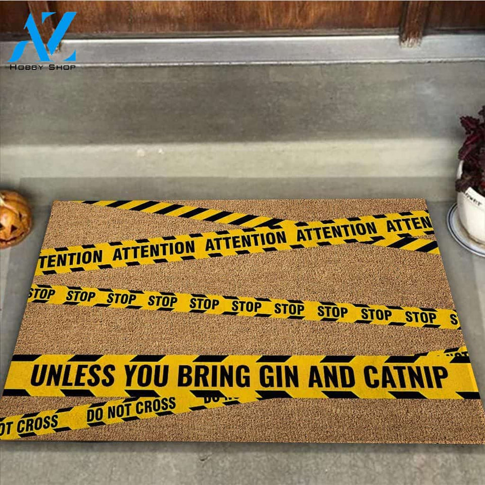 Attention - Gin Coir Pattern Print Doormat
