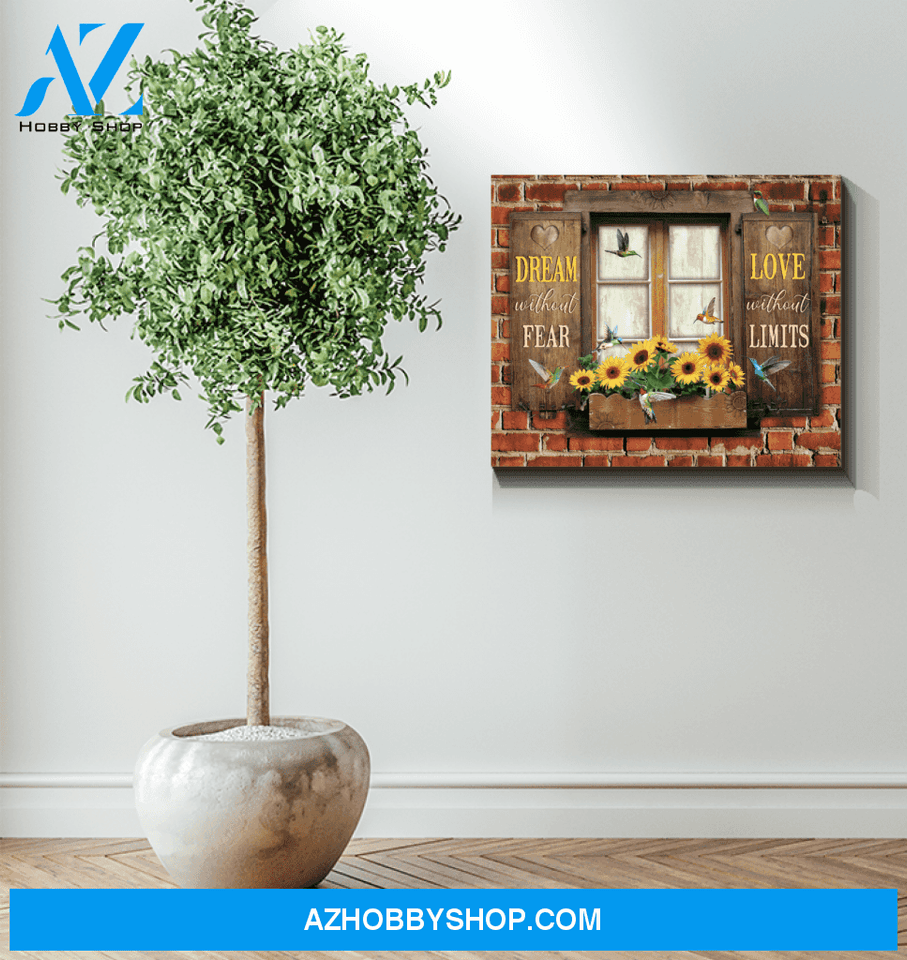 Au Dream Without Fear Hummingbird Wall Art Canvas, Wall Decor Visual Art