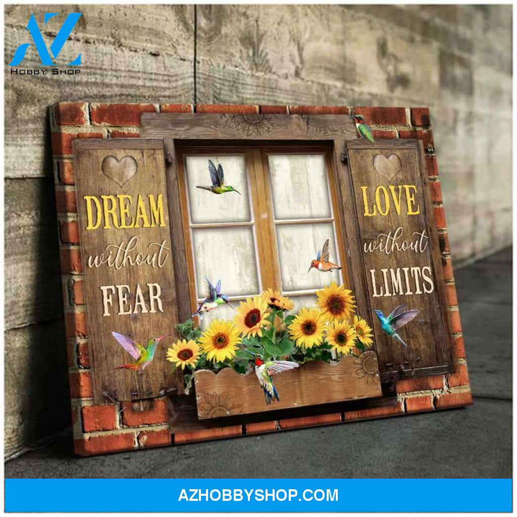 Au Dream Without Fear Hummingbird Wall Art Canvas, Wall Decor Visual Art