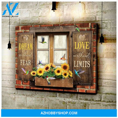 Au Dream Without Fear Hummingbird Wall Art Canvas, Wall Decor Visual Art