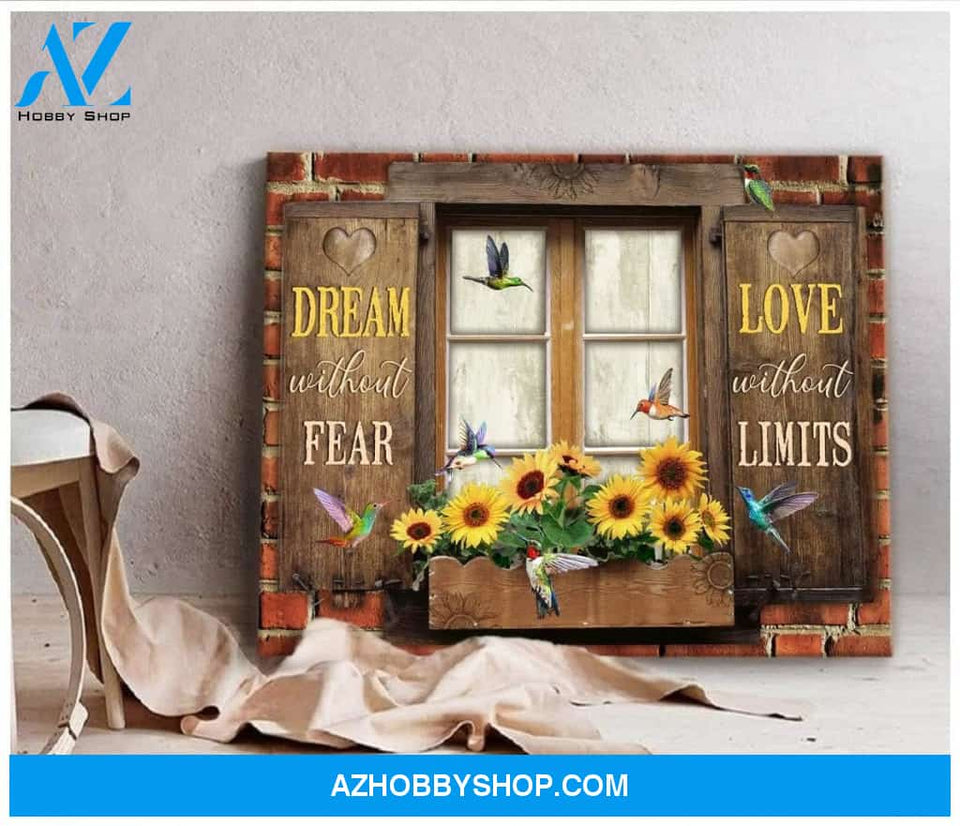 Au Dream Without Fear Hummingbird Wall Art Canvas, Wall Decor Visual Art