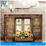 Au Dream Without Fear Hummingbird Wall Art Canvas, Wall Decor Visual Art