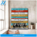 Au In This Family We Angus Cow Wall Art Canvas, Wall Decor Visual Art