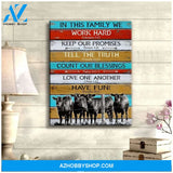 Au In This Family We Angus Cow Wall Art Canvas, Wall Decor Visual Art