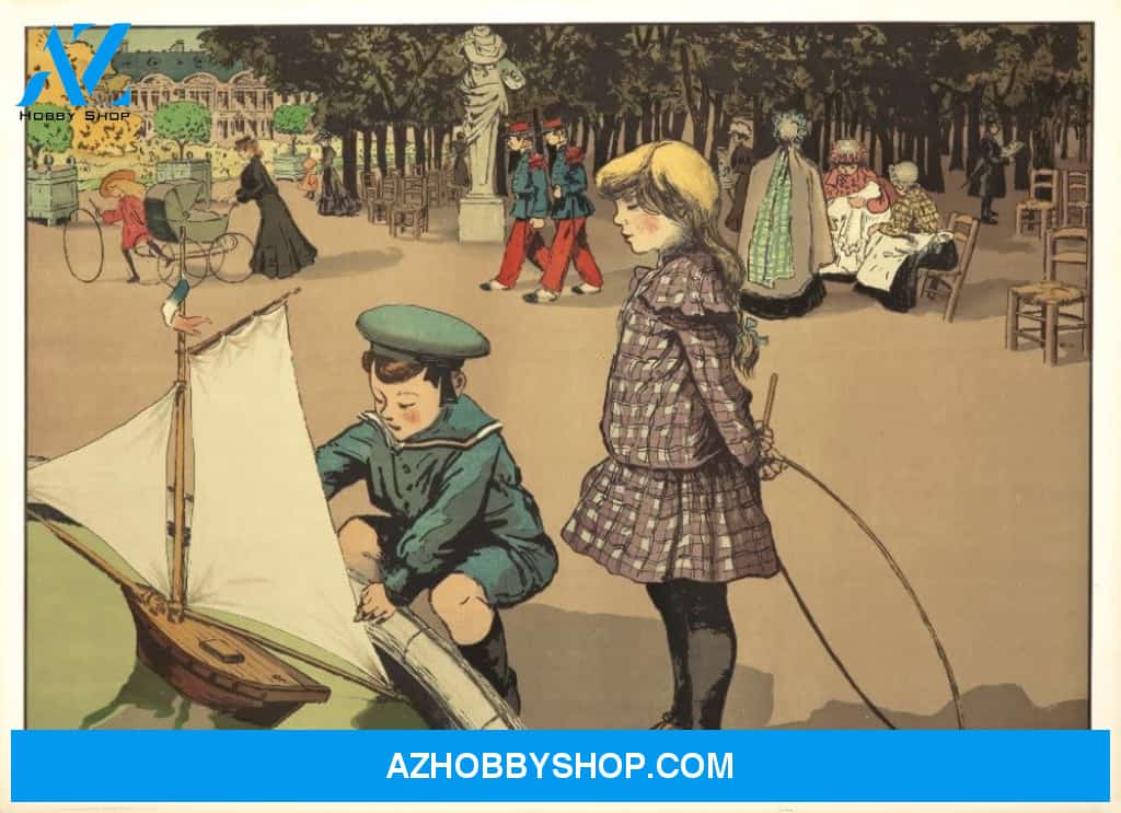 Au Jardin De Luxembourg Vintage Poster