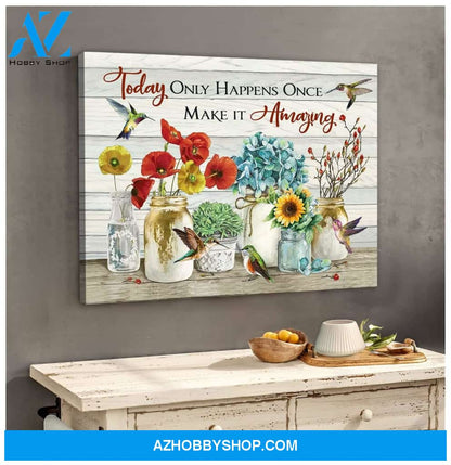 Au Make It Amazing Hummingbird Wall Art Canvas, Wall Decor Visual Art