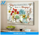 Au Make It Amazing Hummingbird Wall Art Canvas, Wall Decor Visual Art