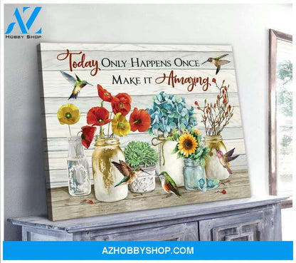 Au Make It Amazing Hummingbird Wall Art Canvas, Wall Decor Visual Art