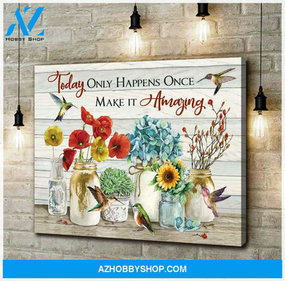 Au Make It Amazing Hummingbird Wall Art Canvas, Wall Decor Visual Art