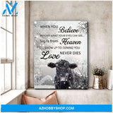 Au When You Believe Angus Cow Wall Art Canvas, Wall Decor Visual Art