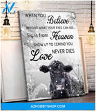 Au When You Believe Angus Cow Wall Art Canvas, Wall Decor Visual Art