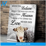 Au When You Believe Cow Wall Art Canvas, Wall Decor Visual Art